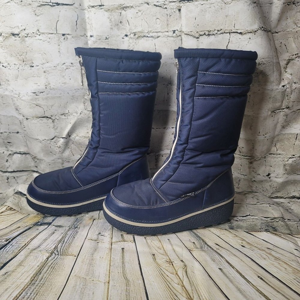 Nordica VTG Number One Size 39/40EUR 8.5US Blue Fur Lined Tall Ski Snow Boots